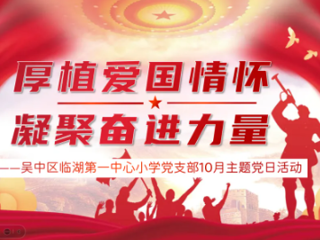 【党建引领】厚植爱国情怀，凝聚奋进力量——吴中区临湖第一中心小学党支部10月份主题党日活动